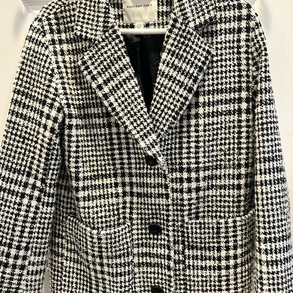 American Eagle Outfitters Houndstooth Pea Coat S - Picture 2 of 11